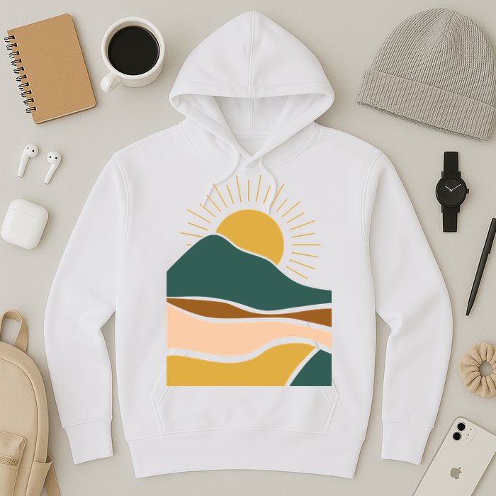 Retro Sunset Summer Graphic Design Hoodie