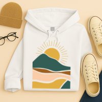 Retro Sunset Summer Graphic Design Hoodie