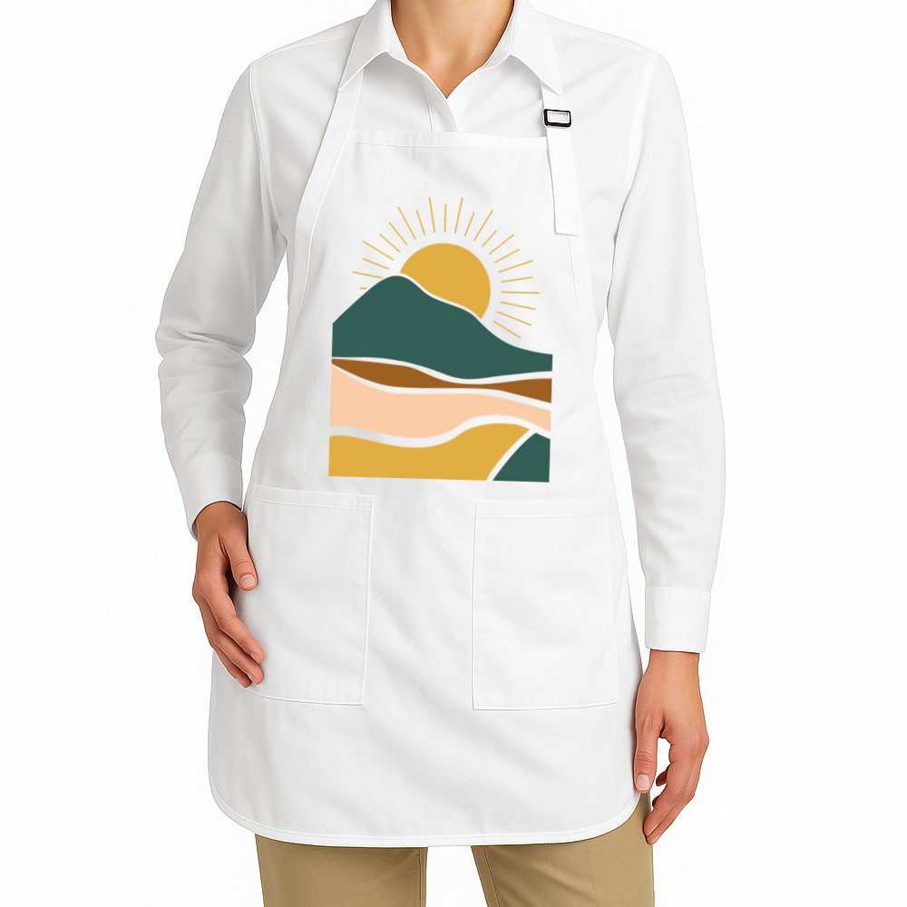 Retro Sunset Summer Graphic Design Apron