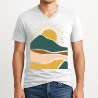 Retro Sunset Summer Graphic Design V-Neck T-Shirt