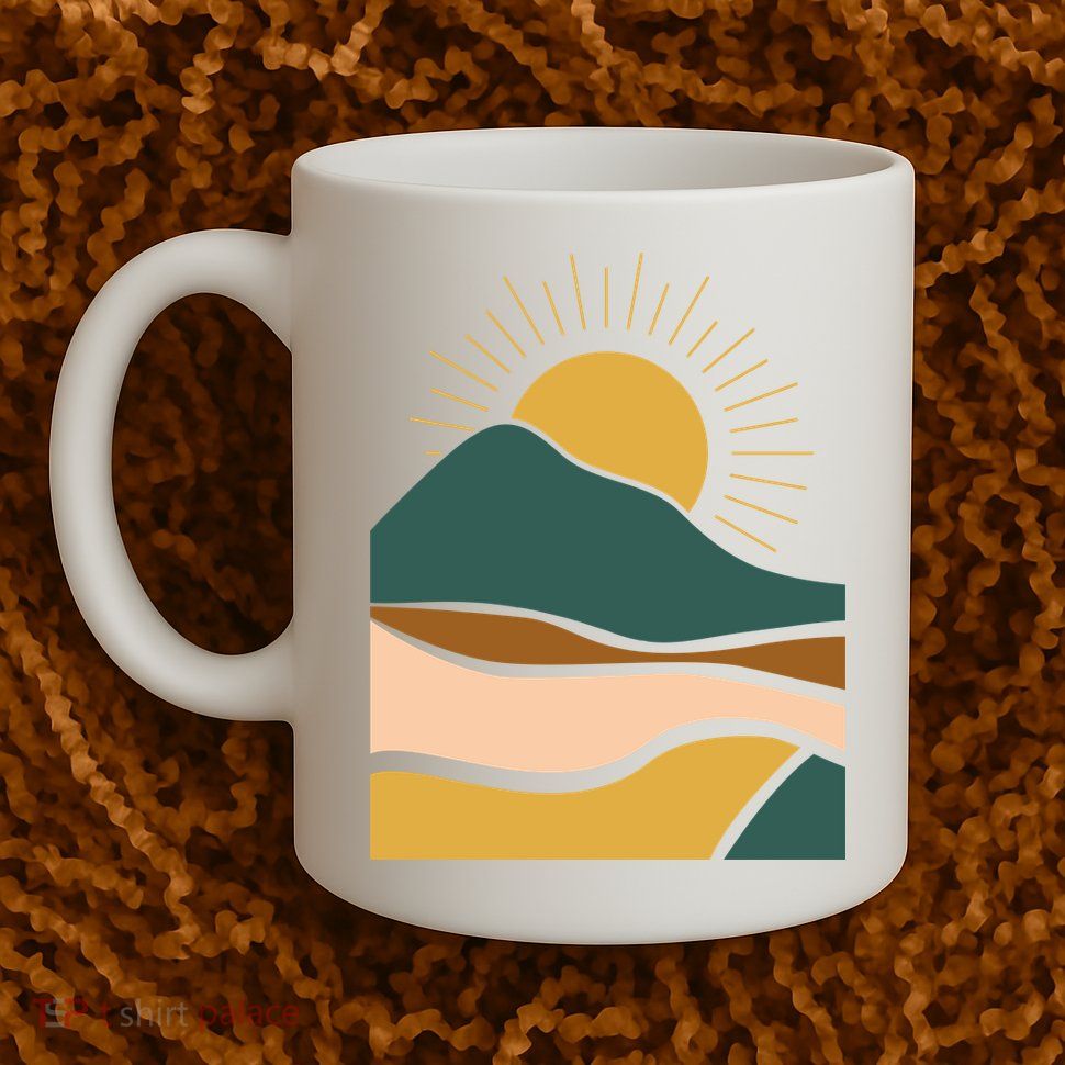Retro Sunset Summer Graphic Design Coffee Mug