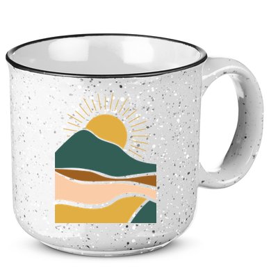 Retro Sunset Summer Graphic Design 15oz Campfire Ceramic Mug