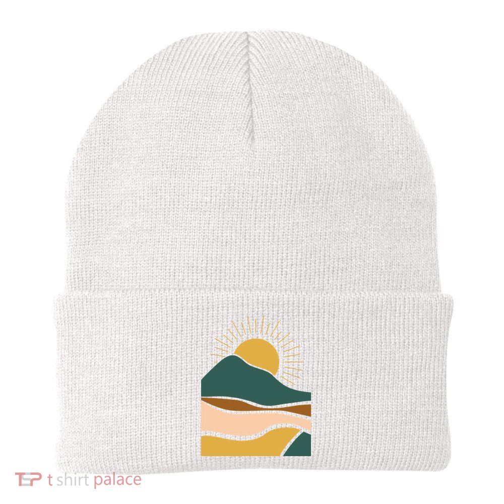 Retro Sunset Summer Graphic Design Beanie
