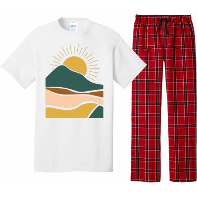 Retro Sunset Summer Graphic Design Pajama Set