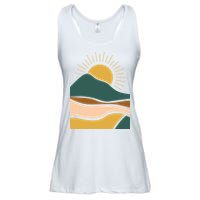 Retro Sunset Summer Graphic Design Ladies Essential Flowy Tank