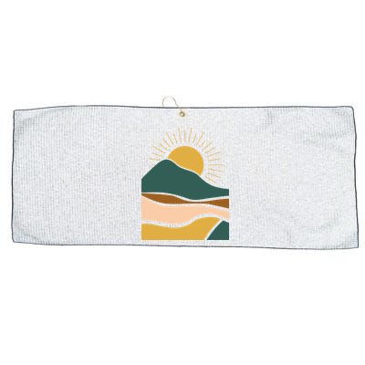 Retro Sunset Summer Graphic Design Large Microfiber Waffle Golf Towel