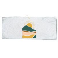 Retro Sunset Summer Graphic Design Large Microfiber Waffle Golf Towel