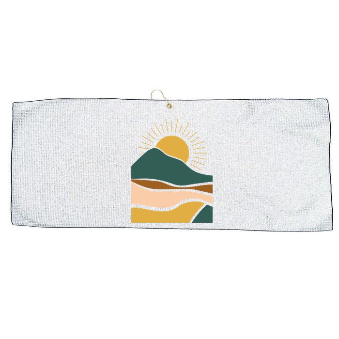 Retro Sunset Summer Graphic Design Large Microfiber Waffle Golf Towel