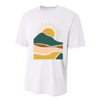 Retro Sunset Summer Graphic Design Youth Performance Sprint T-Shirt