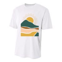 Retro Sunset Summer Graphic Design Youth Performance Sprint T-Shirt