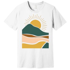 Retro Sunset Summer Graphic Design Premium T-Shirt