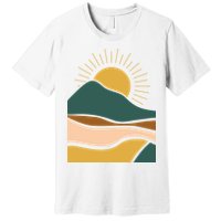 Retro Sunset Summer Graphic Design Premium T-Shirt
