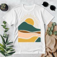 Retro Sunset Summer Graphic Design Premium T-Shirt