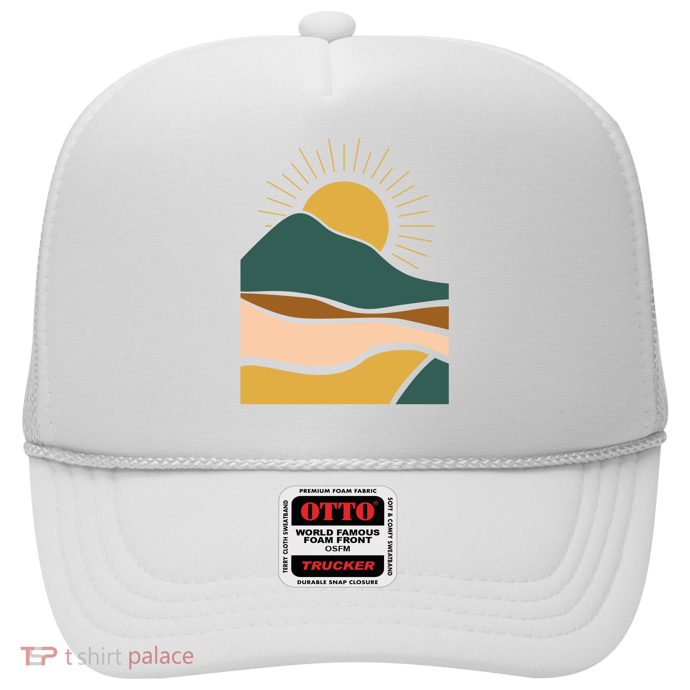 Retro Sunset Summer Graphic Design Trucker Hat
