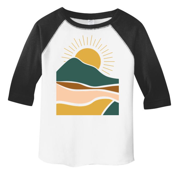 Retro Sunset Summer Graphic Design Toddler Fine Jersey T-Shirt