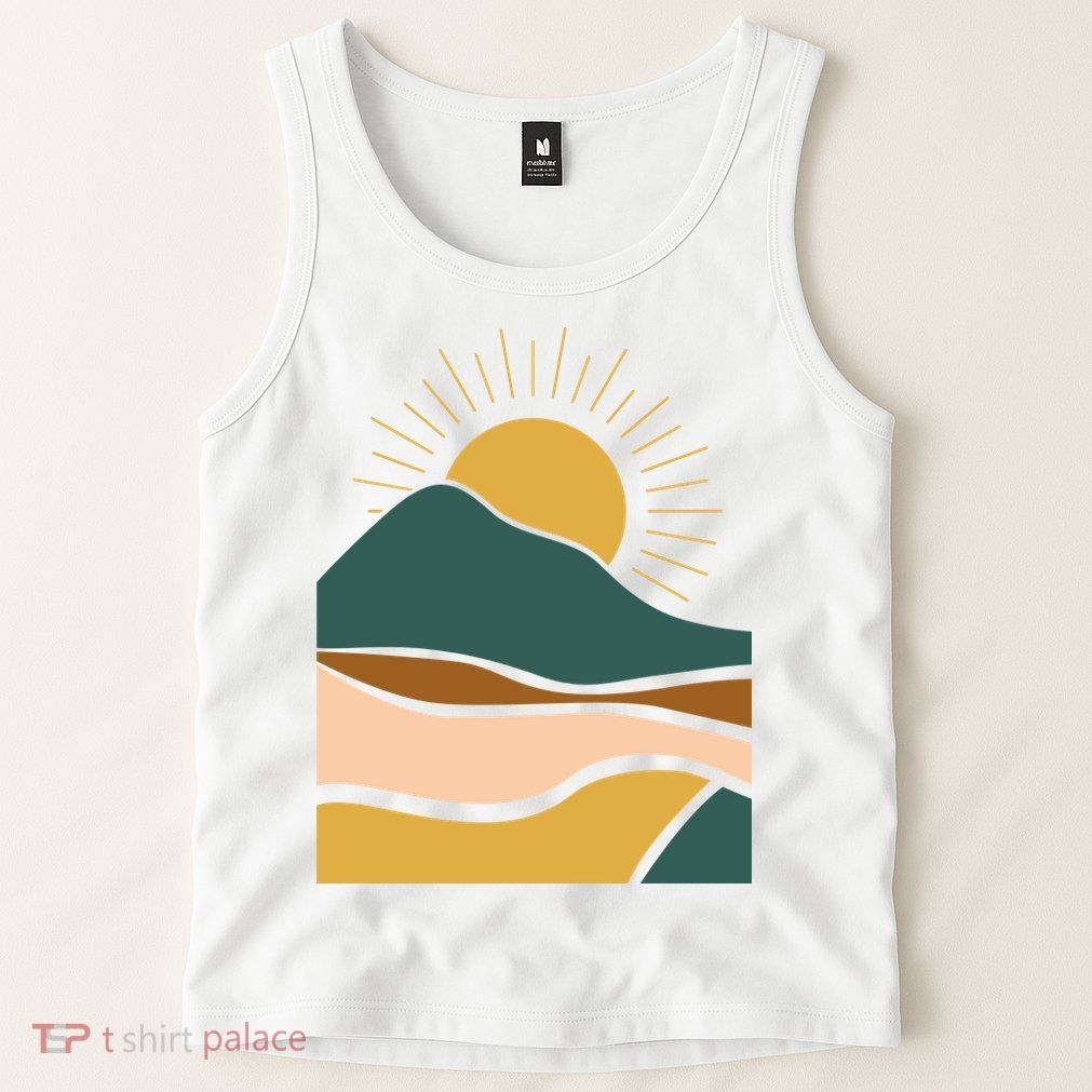 Retro Sunset Summer Graphic Design Tank Top
