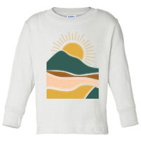 Retro Sunset Summer Graphic Design Toddler Long Sleeve Shirt
