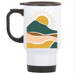 Retro Sunset Summer Graphic Design Stainless Steel Travel Mug