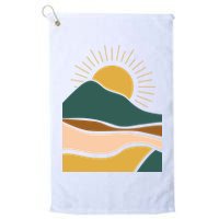 Retro Sunset Summer Graphic Design Golf Towel