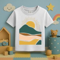 Retro Sunset Summer Graphic Design Toddler T-Shirt