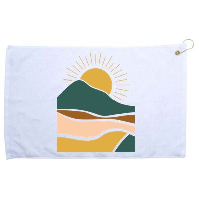Retro Sunset Summer Graphic Design Grommeted Golf Towel