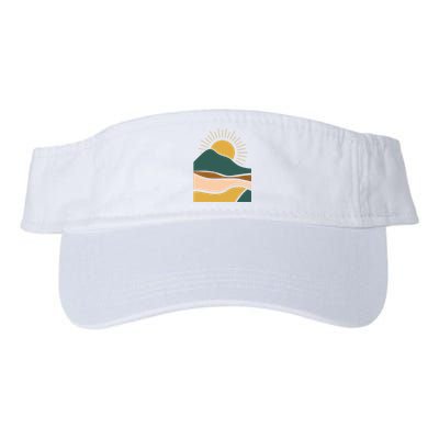 Retro Sunset Summer Graphic Design Valucap Bio-Washed Visor