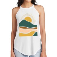Retro Sunset Summer Graphic Design Women's Perfect Tri Rocker Tank