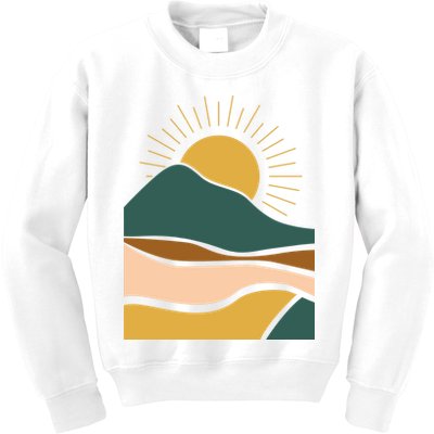 Retro Sunset Summer Graphic Design Kids Sweatshirt