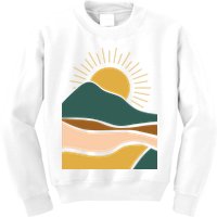 Retro Sunset Summer Graphic Design Kids Sweatshirt