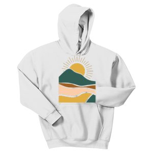 Retro Sunset Summer Graphic Design Kids Hoodie