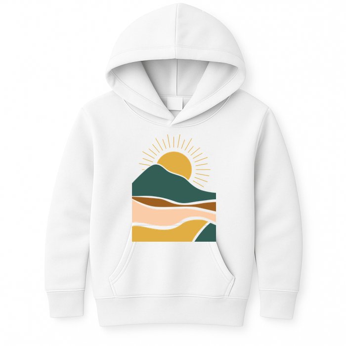 Retro Sunset Summer Graphic Design Kids Hoodie