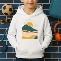Retro Sunset Summer Graphic Design Kids Hoodie