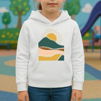Retro Sunset Summer Graphic Design Kids Hoodie