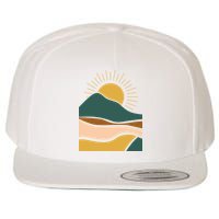 Retro Sunset Summer Graphic Design Wool Snapback Cap
