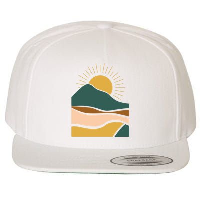 Retro Sunset Summer Graphic Design Wool Snapback Cap