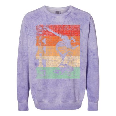 Retro Skate Skateboarder Skateboard Skateboarding Skater Colorblast Crewneck Sweatshirt