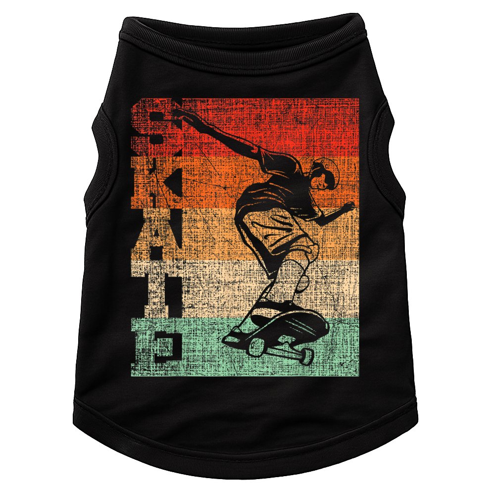 Retro Skate Skateboarder Skateboard Skateboarding Skater Doggie Tank