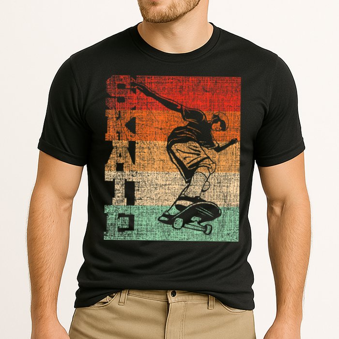 Retro Skate Skateboarder Skateboard Skateboarding Skater Cooling Performance Crew T-Shirt