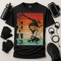 Retro Skate Skateboarder Skateboard Skateboarding Skater Cooling Performance Crew T-Shirt
