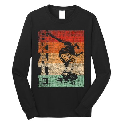 Retro Skate Skateboarder Skateboard Skateboarding Skater Long Sleeve Shirt