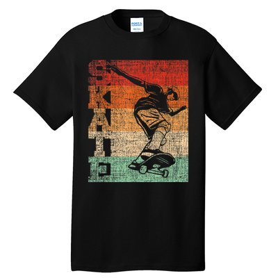 Retro Skate Skateboarder Skateboard Skateboarding Skater Tall T-Shirt