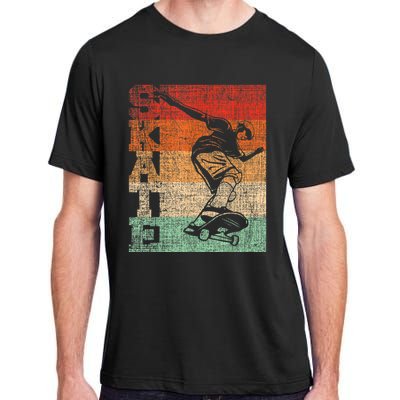 Retro Skate Skateboarder Skateboard Skateboarding Skater Adult ChromaSoft Performance T-Shirt