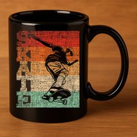 Retro Skate Skateboarder Skateboard Skateboarding Skater 11oz C Handle Ceramic Mug