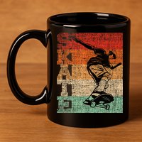 Retro Skate Skateboarder Skateboard Skateboarding Skater 11oz C Handle Ceramic Mug