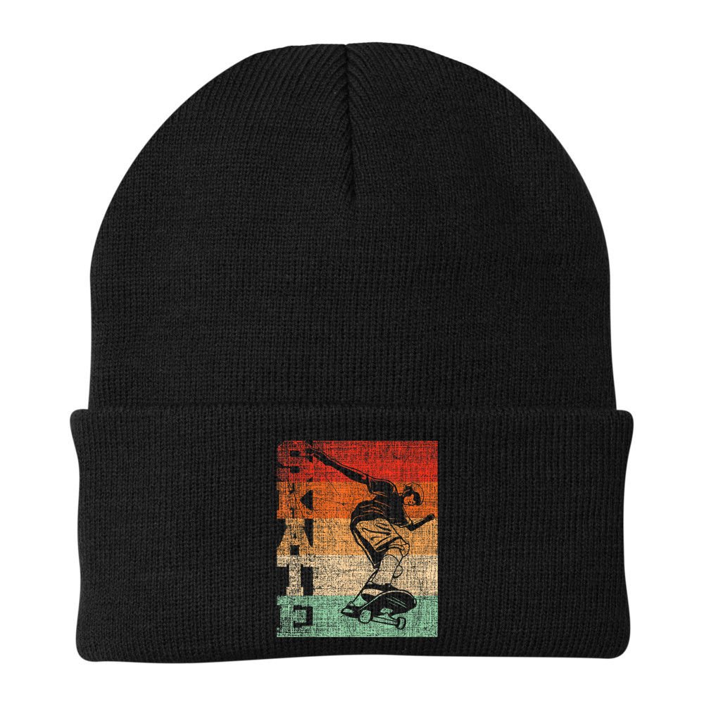Retro Skate Skateboarder Skateboard Skateboarding Skater Beanie