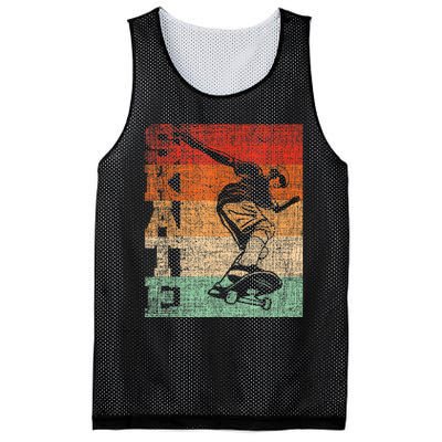 Retro Skate Skateboarder Skateboard Skateboarding Skater Mesh Reversible Basketball Jersey Tank