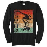 Retro Skate Skateboarder Skateboard Skateboarding Skater Tall Sweatshirt