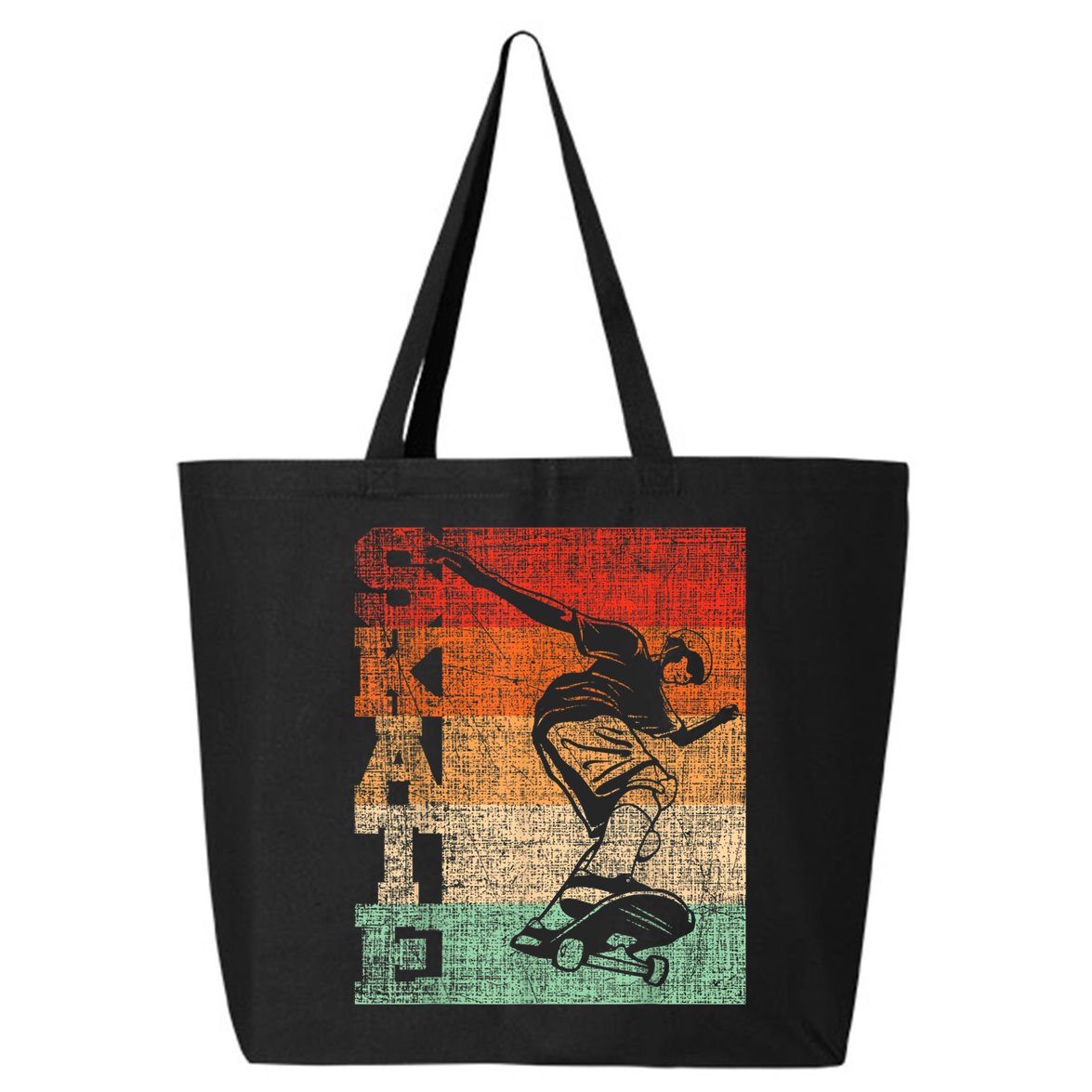 Retro Skate Skateboarder Skateboard Skateboarding Skater 25L Jumbo Tote
