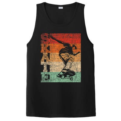 Retro Skate Skateboarder Skateboard Skateboarding Skater PosiCharge Competitor Tank