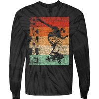 Retro Skate Skateboarder Skateboard Skateboarding Skater Tie-Dye Long Sleeve Shirt